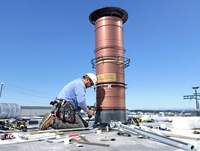 Installed chimney liner by Powell Chimney Sweep in Powell, OH