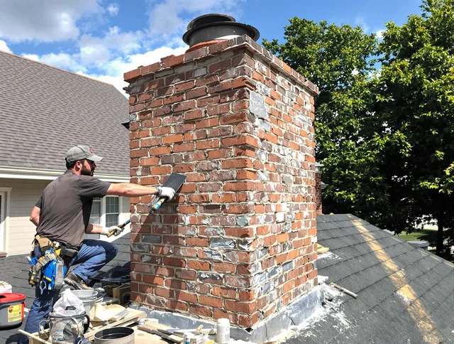 Completed chimney rebuild by Powell Chimney Sweep in Powell, OH