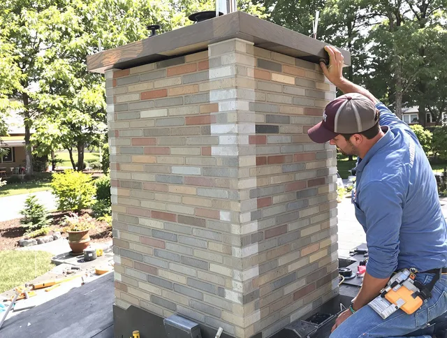 Powell Chimney Sweep completing a modern chimney remodel in Powell, OH