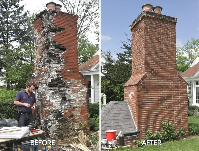 Powell Chimney Sweep performing a full chimney restoration in Powell, OH