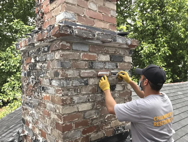 In-progress chimney restoration by Powell Chimney Sweep in Powell, OH