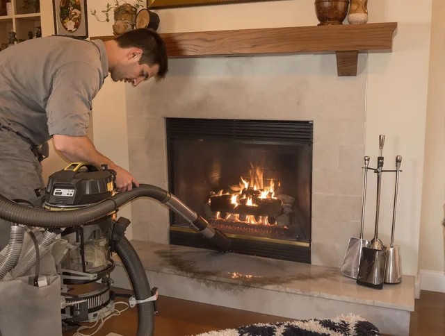 Routine fireplace upkeep by Powell Chimney Sweep in Powell, OH