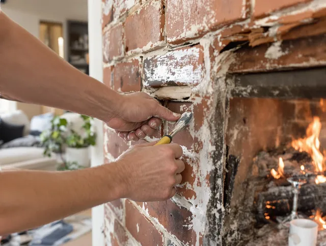 Routine fireplace repair by Powell Chimney Sweep in Powell, OH